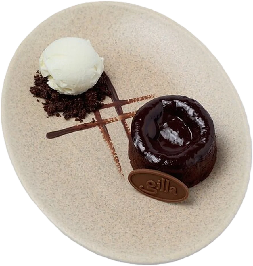 Chocolate fondant with vanilla ice cream