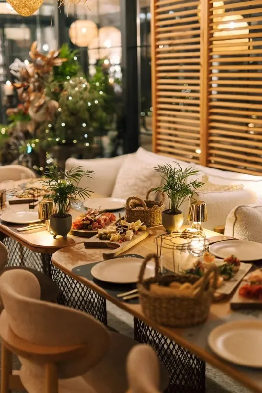 Table set on the terrace
